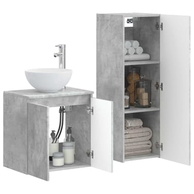 vidaXL - Badkamermeubel - Set - 2 - st - Betongrijs - 33 - x - 34,5 - x - 100 - cm