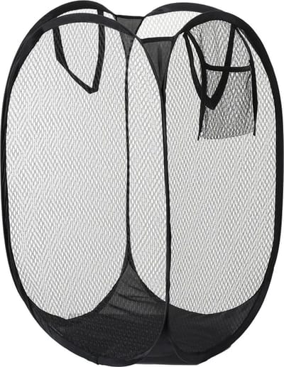 Without Lemon - Opvouwbare wasmand - Mesh - Opbergmand - Vuile Was - Wasgoed - Ruimtebesparend - 30x50cm - Zwart