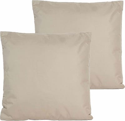Anna's collection buitenkussen - 2x - Taupe/beige - 60 x 60 cm - binnen/buiten