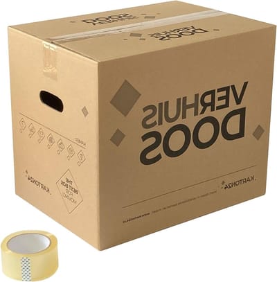 Verhuisdozen Professioneel - Stevige Opslagdozen - Veilig Verhuizen - Extra Sterk Dubbel Golfkarton - 25 stuks 54 Liter - Bruin