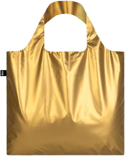 Metalen Boodschappentas - Herbruikbare Tas - Boodschappen Doen - Waterafstotend Materiaal - 50 x 42 cm - Mat Goud