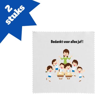 Akyol - bedankt voor alles juf! brillendoekjes - Juf - leraressen - verjaardag - cadeautje voor juf - juf artikelen - kado - geschenk - gift - verjaardagscadeau - juffendag - 17,8 bij 17,8 cm - 2 stuks