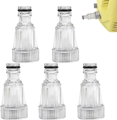 5-pack hogedrukreiniger waterfilters, vervangende accessoires en onderdelen voor de inlaat van de reiniger, snelkoppeling voor tuinslang naar elektrische hogedrukreinigeradapter
