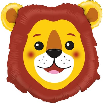 Lion Gezicht Folieballon 25" (51 cm) Luxe - Leeuw - Safari & Jungle Thema - Professionele Kwaliteit - Gemaakt in Italië