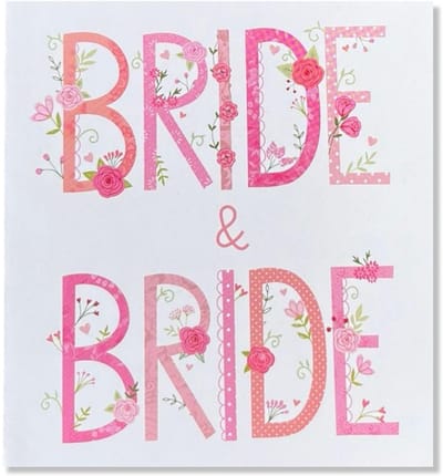 Bride & Bride - Lesbisch Huwelijk Getrouwd Wenskaart - 12x11cm - Gevouwen kaart inclusief envelop - Huwelijkskaart
