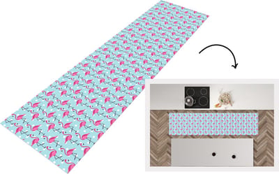 Keukenloper - Loper keuken - Flamingo - Stippen - Dieren - Patroon - 200x50 cm - Keukenloper vinyl