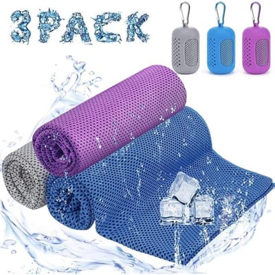 EXCITAT Verkoelende handdoeken - Set van 3 - Microvezel - Verkoelende sporthanddoeken - Snel drogende verkoelende handdoeken - Voor directe verkoeling - IJshanddoek Verkoelende handdoeken - Geschikt voor fitness, sport, reizen, yoga