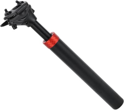 Fietszadelpen Schokdemper - Zadelbuis - Comfortabel Fietsen - Veer Absorbeert Schokken - 31.6x300mm - Zwart Rood