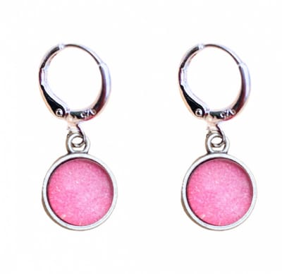 Zilver Oorbellen Cleo zilverkleur roze-Charme Bijoux