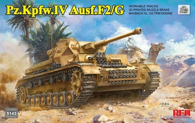 Rye Field Model Modelbouwpakket Militaire voertuigen - 5143 Sd.Kfz.161/1 Panzerkampfwagen IV Ausf. F2/G - Duitse Tank Plastic - 1:35 - Modelbouw