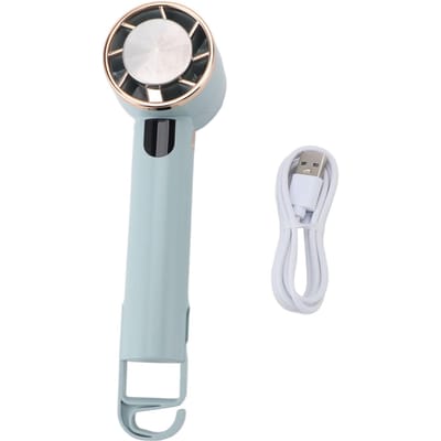Mini Ventilateur Portable Ventilateur de Refroidissement à Semi-Conducteurs Portatif 3 Vitesses Petit Ventilateur de Bureau Rechargeable par USB pour bleu