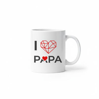 330ml "Ik Hou van Papa" Mok – Vaderdag Cadeau, Lief Hart Design Koffiebeker