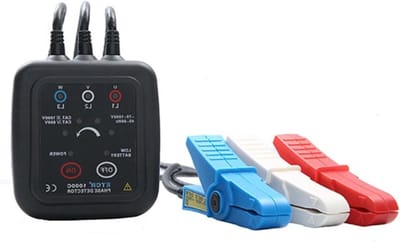 Fasevolgtemeter - Fasedetector Fasevolgorde meter - Elektrische Inspectie - Contactloze Detectie - AC 70-600V - Grijs