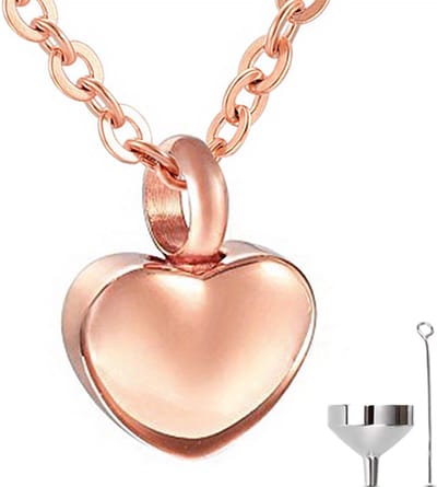 Luxe Ashanger - met Ketting - Voor As, Haren of Parfum - Assieraad - As Ketting - Gedenksieraad - Urn - Incl. As vuller en Opbergzakje - Rosé Gold