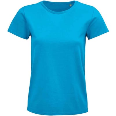 SOLS Dames/Dames Pioneer Organic T-shirt (Aqua)