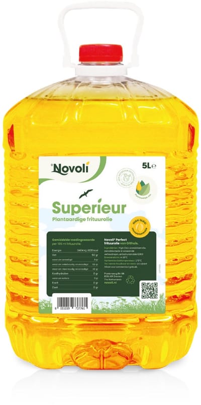 Novoli frituurolie - 100% zuivere zonnebloemolie voor frituurpan - 5L frituurvet