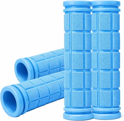 Fiets Handvatten Set 4 Stuks - Rubber Stuurgrepen - Antislip - Past Op Kinderfietsen, Scooters, BMX & Stadsfietsen - Eenvoudig Schuifmontage - Blauw