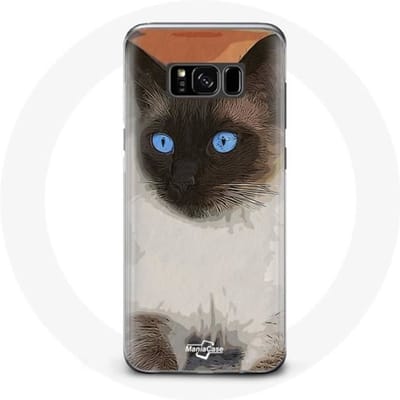 Case voor Samsung Galaxy S8 Siamese Zwart-Wit Blauwe Ogen