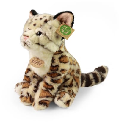 Rappa ECO knuffel ocelot 28 cm - realistische knuffel van recyclede PET flessen - bruin creme zwart
