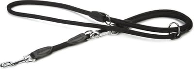 Beeztees leren dressuurlijn Buffalo rond. Zwart. 200 cm x 10 mm.