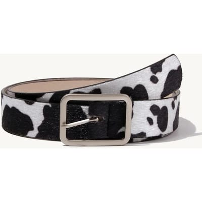 Kleurrijke Runderprint Riemen Modieuze Gesimuleerde Dierenhuid Riemen Legering Gespen Dames Kleding Accessoires 101x2.9cm zwart