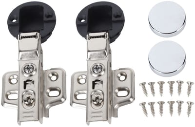 Dailygoods- Deurscharnier Roestvrij Staal 35mm - Inboorscharnier - Demping - Geruisloos Sluiten - 2 Sets - Maximaal Draagvermogen 8 kg - Kastscharnier
