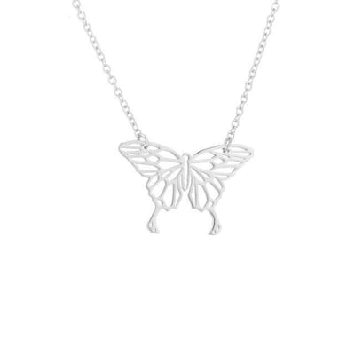 24/7 Jewelry Collection Origami Vlinder Ketting - Zilverkleurig