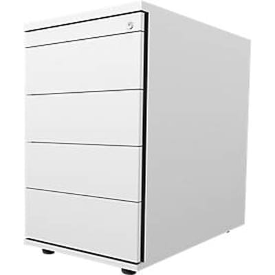 Schäfer Shop Select Vast ladeblok 13333, 1 materiaallade, afsluitbaar, 3 schuifladen, B 428 x D 800 x H 740 mm, lichtgrijs