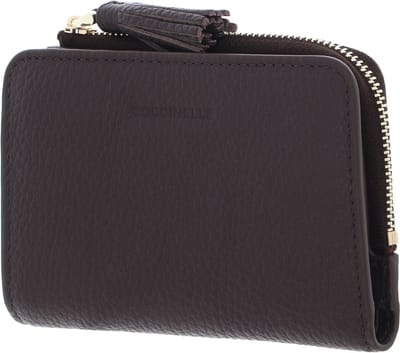 COCCINELLE Leren Portemonnee Tassel Wallet Fondant Brown Donkerbruin