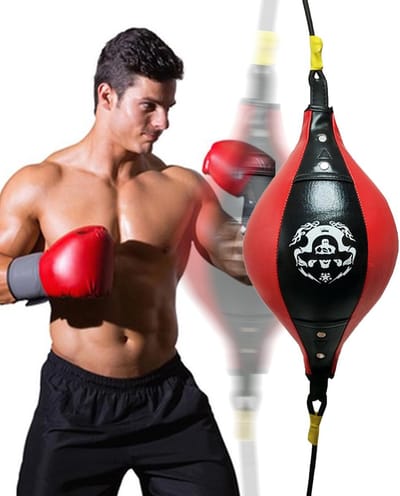 Bokszak - Trainingsbal - Snelheid Trainen - Ruitstructuur Ontwerp - 38x18 cm - Zwart Rood