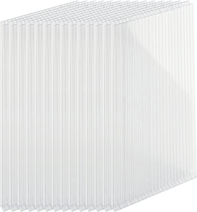 Dubbelwandige polycarbonaatplaten - transparant - 6 mm - 14 stuks