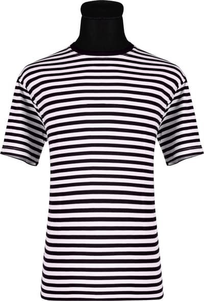 Shirt Gestreept - Unisex - Carnaval - Korte Mouw - Zwart-Wit - Maat L