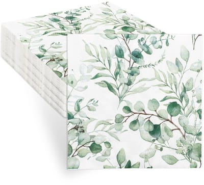 Servetten eucalyptusgroen, bruiloft, groene servetten, saliegroen, lente, tafeldecoraties, mintgroene servetten, lichtgroen, communie, papieren servetten, wegwerp servetten voor tuin