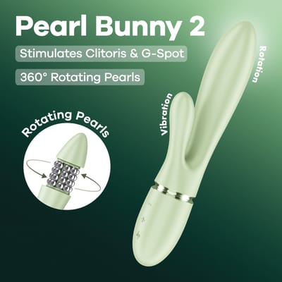 Satisfyer Pearl Bunny 2 | Rabbit Vibrator met roterende kralen | 360° g-spot stimulatie & clitorisvibratie | 24 programma's | waterdichte toys voor vrouwen