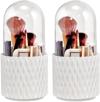 JHUBERS- Make-up Organizer Draaibaar - Make-up Organizer Lades - Make-up Organizer Transparant - Make-up Organizer met Deksel - 5 Compartimenten - 360 Graden Rotatie - Make-up Houder