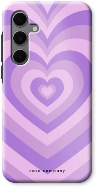 Case Company® - Hoesje geschikt voor Samsung Galaxy S24 FE hoesje - Hart Paars - Tough Case - Maximale Bescherming alle Kanten en Schermrand