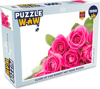 Puzzel Close-up van boeket met roze rozen - Legpuzzel - Puzzel 1000 stukjes volwassenen