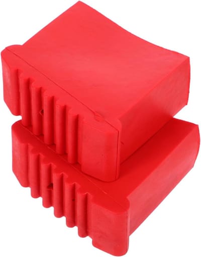 Ladder Rubber Voetbeschermers - Ladderdoppen Stabilisatoren - Verbeter Stabiliteit - Verstevigd Antislip Ontwerp - 7.7x7.7x3.3cm - Rood