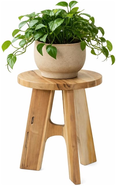 Home & Styling Plantverhoger / plantentafel Kenya - FSC hout - lichtbruin - D37 x H40 cm - binnen / buiten