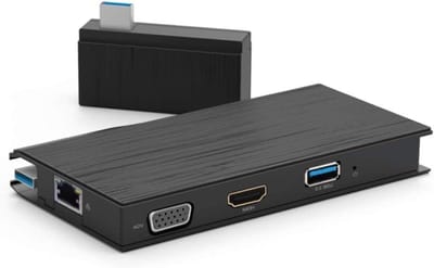 Dockingstation - Verlenger USB - Werkplek Uitbreiden - Gigabit Ethernet - 16.5 x 10.2 cm - Zwart