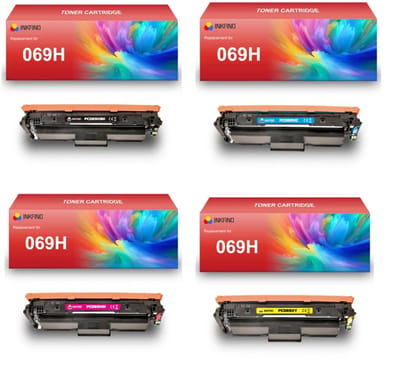 INKFIND 069H tonercartridge voor Canon 069H Canon069 Canon069H tonercartridge multipack 4 stuks (Zwart x 1, Cyaan x 1, Magenta x 1, Geel x 1) - 4-pack BK/C/M/Y
