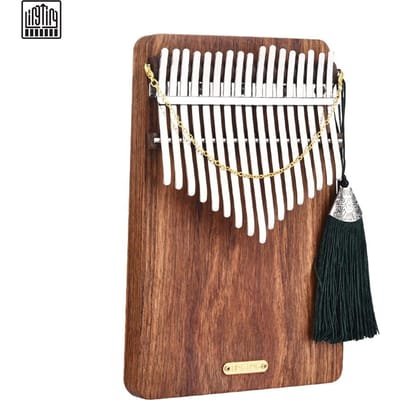LINGTING K17P 17-toetsen draagbare duimpiano Kalimba Mbira Sanza massief houtmateriaal met opbergtas brown