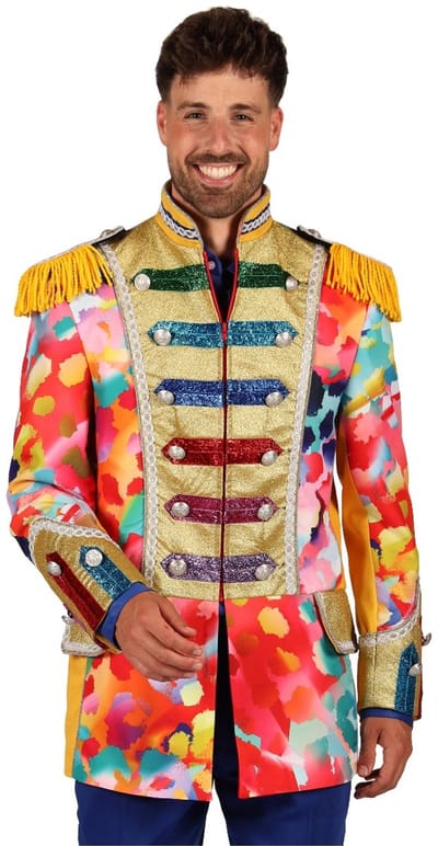 Herenjas Color Paint Splatters Volwassenen Mannen Multi Kleuren Maat L