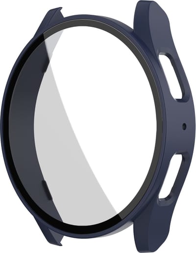 Stravo Screen protector case voor Samsung Galaxy Watch 7 - 44mm - Full Cover Hard Case / Beschermend Hoesje - Donkerblauw - Samsung Galaxy Watch 7 - 44mm screenprotectors