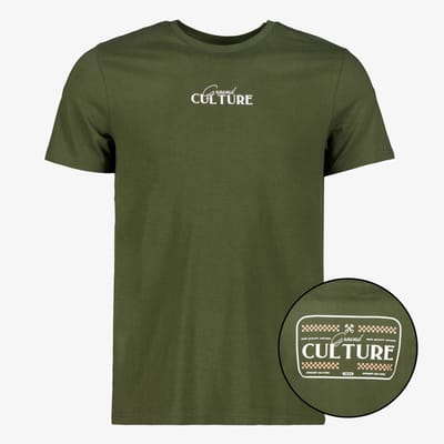 Unsigned heren T-shirt met backprint groen - Maat S
