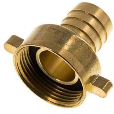 G 1 1/4'' x 25mm Messing Slangpilaar met NBR Afdichting en Vleugelmoer 16 Bar