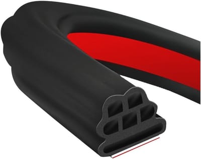 Dailygoods- Afdichtstrip voor autodeuren - Drie-gaats - Geluidsisolatie - Rubber - 5 m - Universeel - Eenvoudig te installeren - Rubberen Strip