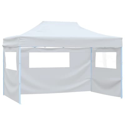vidaXL - Partytent - met - 3 - zijwanden - inklapbaar - 291x413x315 - cm - wit