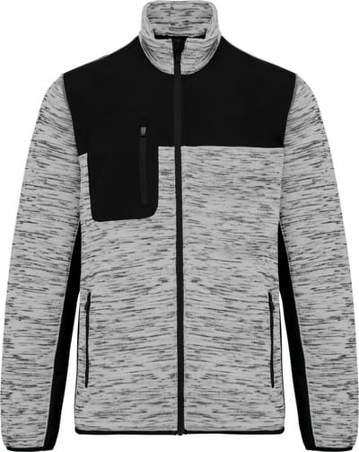 WK. Designed To Work Gerecycled herenjasje in polytricot WK9108 - Light Grey Melange / Black - 3XL