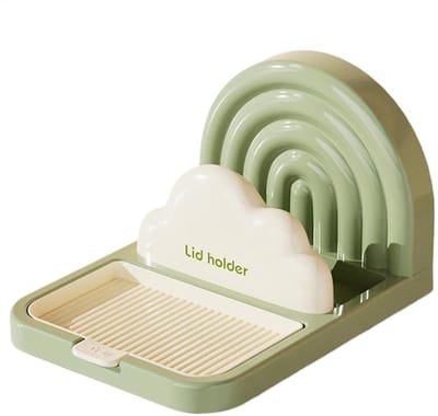 Dailygoods- Dekselhouder Ruimtebesparend - Deksel Organizer - Pan Deksel Stand - Multifunctionele Standaard - Antislip Zuignap - Eenvoudig te Bevestigen - Dekselorganizer